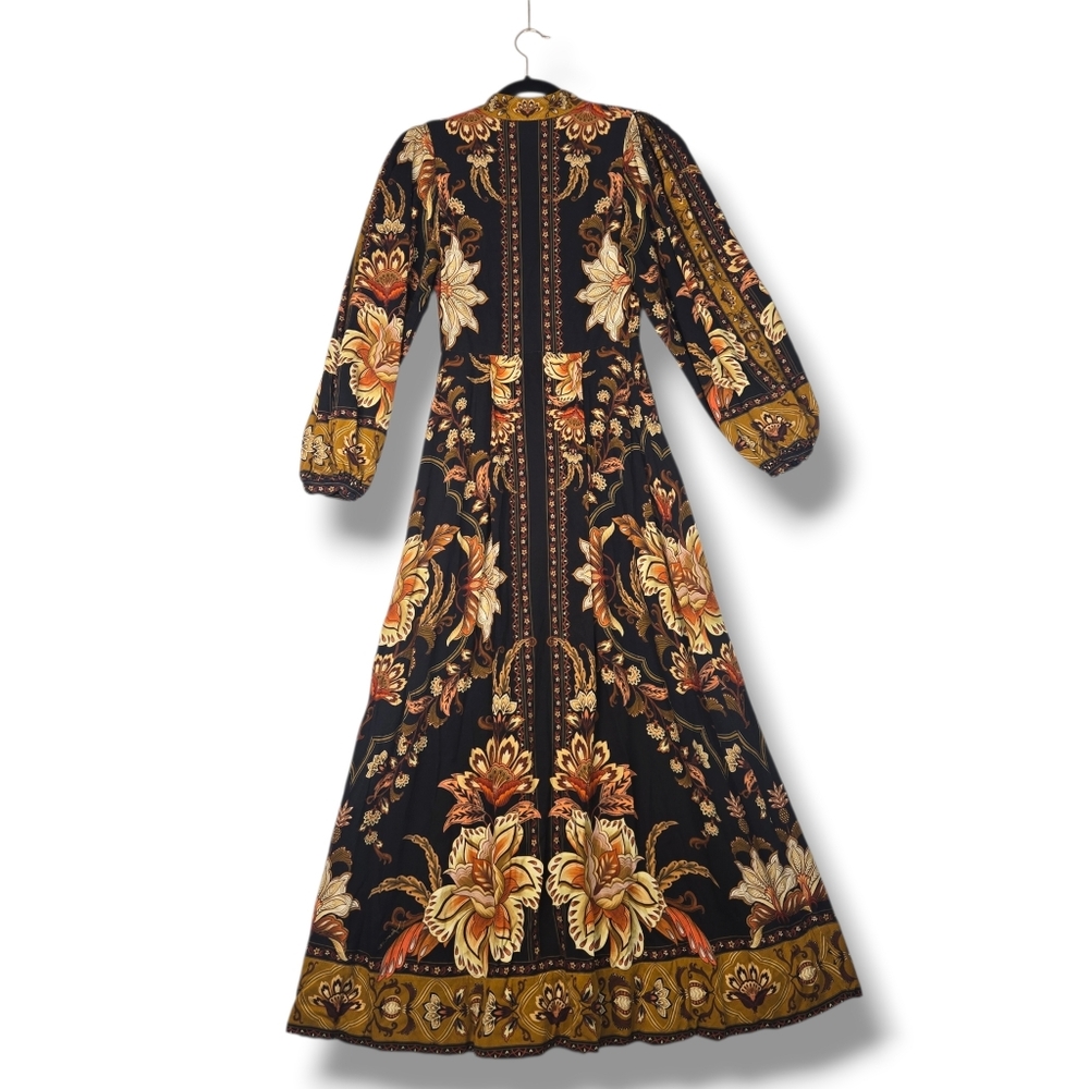 Farm Rio Majestic Garden Maxi Dress Size XXS Puff Sleeve Floral Print - Picture 12 of 16